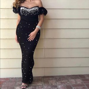 Pearl embroidered dress